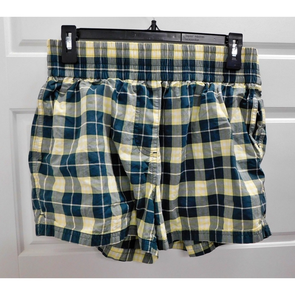 Burberry Shorts Cotton High-waisted  Green Yellow Plaid Tartan Check Womens Sz 6